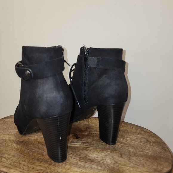 A.N.A. Fenwick Lace-Up Ankle Black Boots, Memory Foam Faux Suede - Picture 6 of 8